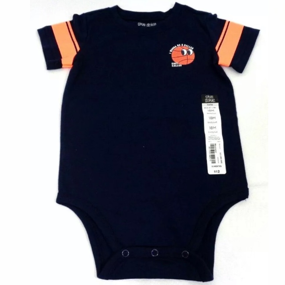 Okie Dokie I Wanna Be A Baller Bodysuit Bold Navy